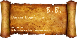 Barna Bogáta névjegykártya